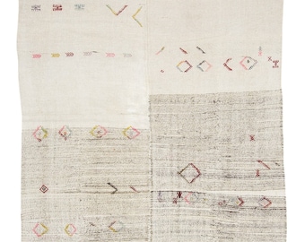 ブラウンナチュラル手織りヴィンテージキリムラグ - 6.7 x 9.8 - Etsy 日本