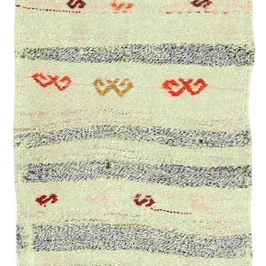 Mini Vintage Kelim Teppich aus Hanf - 50 x 90 cm