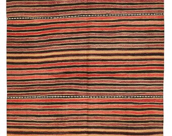 ヴィンテージ ストライプ キリム ラグ - 4.5 x 9.4 - Etsy 日本