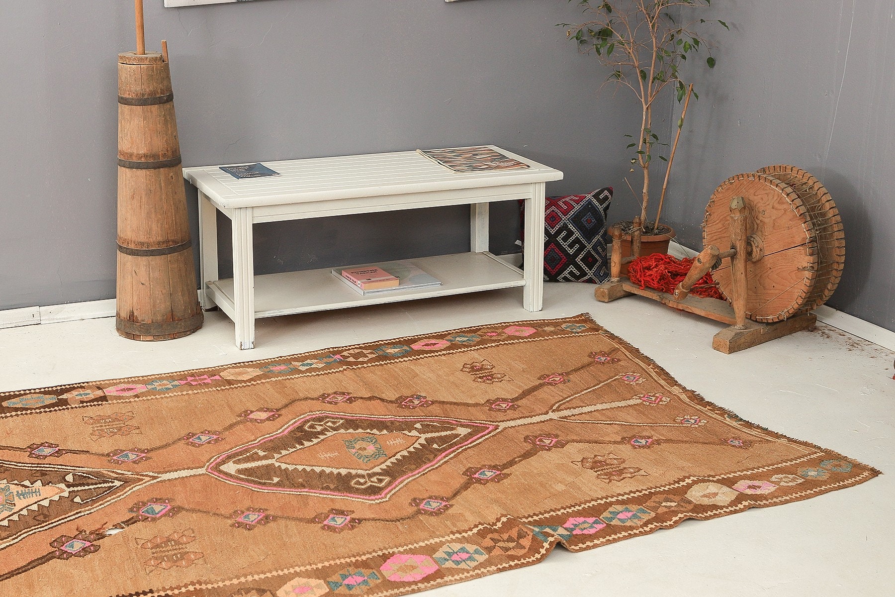 オールドキリム Kars オールドキリム Kars Vintage Kars Kilim Rug - 6' 7