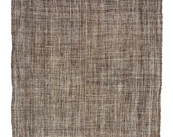 Brown Plain Vintage Modern Kilim Rug - 7.3 x 10.3