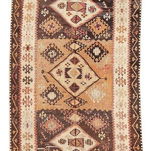 Unique Handwoven Vintage Kilim Rug - 4.7 x 11.8