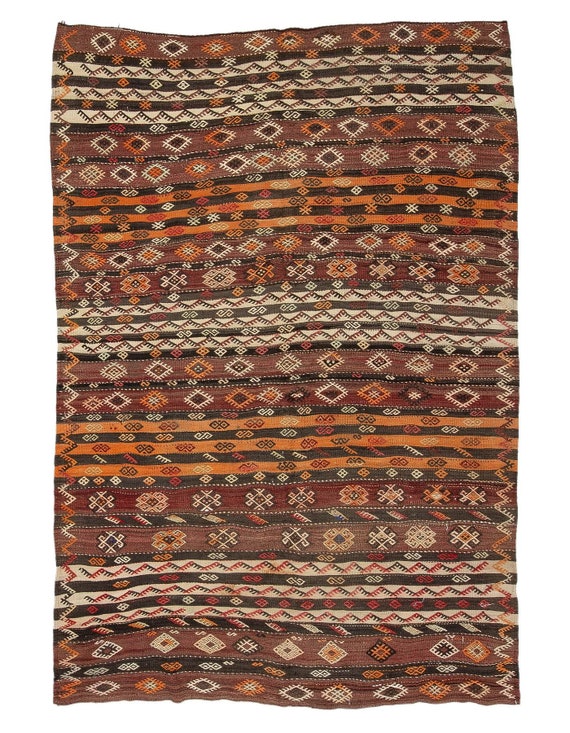 ヴィンテージキリムラグ 刺繍入りヴィンテージキリムラグ - 6.9 x 9.6 - Etsy 日本
