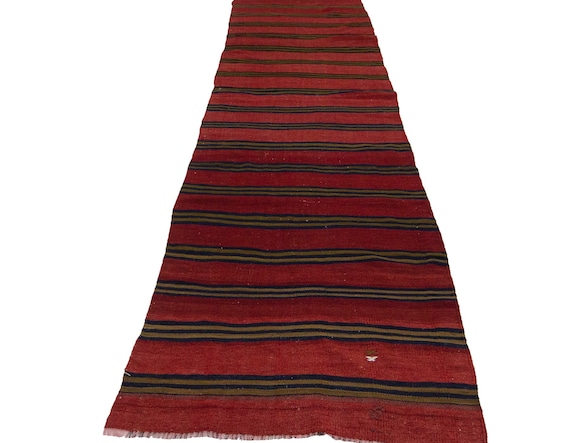 ヴィンテージ レッド トルコ キリム ランナー - 3.0 x 13.5