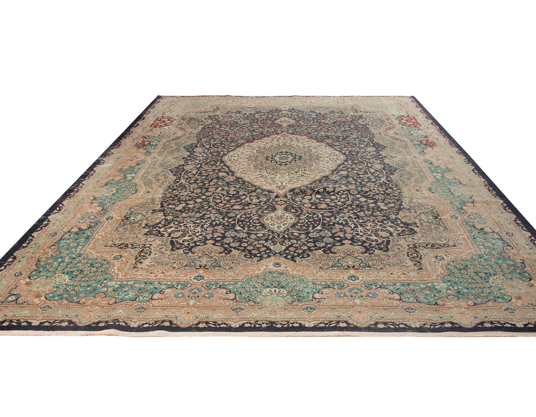 ヴィンテージラグ ウールラグ タブリーズ　約295×200cm ヴィンテージ風ラグ【試作品】 ウール100％絨毯 [DP02df