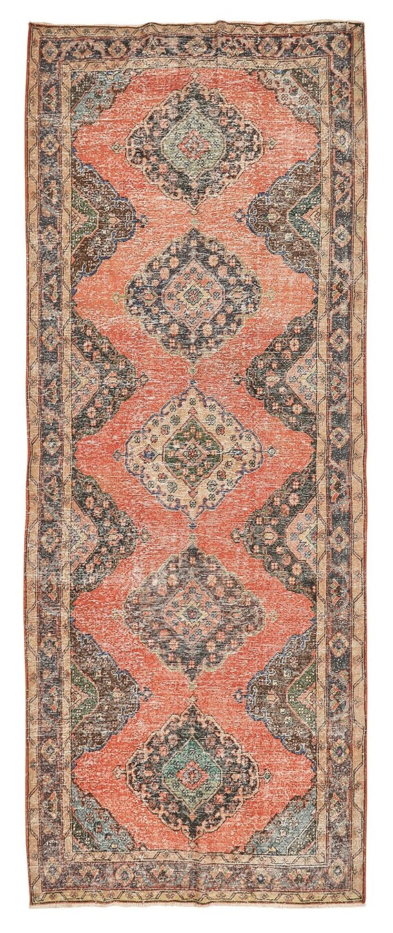 80.5×132\"Capricious” ViNTAGE TURKiSH RUG 9x11 Ft Large Unique 1990's Turkish Rug, Hand Knotted
