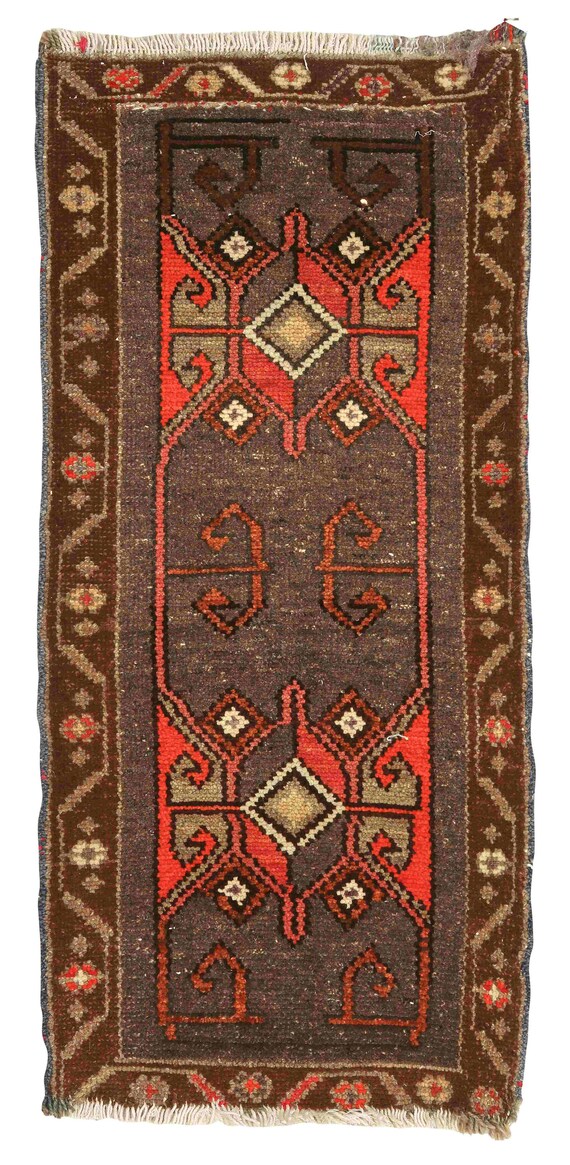 トルコヴィンテージラグ◇ミニラグ110×50 装飾的なヴィンテージミニ