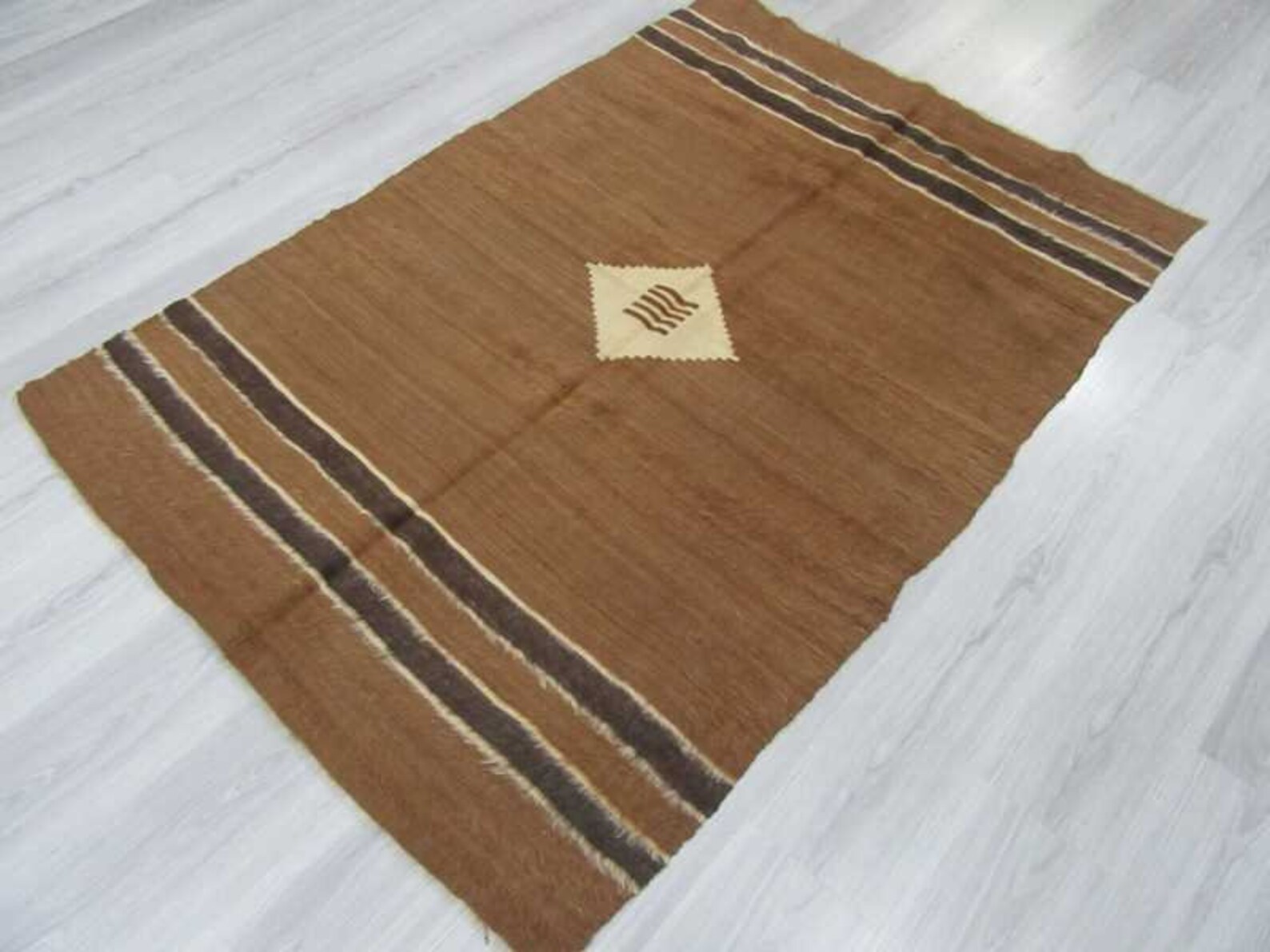 Vintage Brown Camel Hair Blanket Kilim Rug 4.1 X 5.11 Ft Etsy