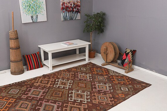 オールドキリム Kars オールドキリム Kars Vintage Kars Kilim Rug - 6' 1