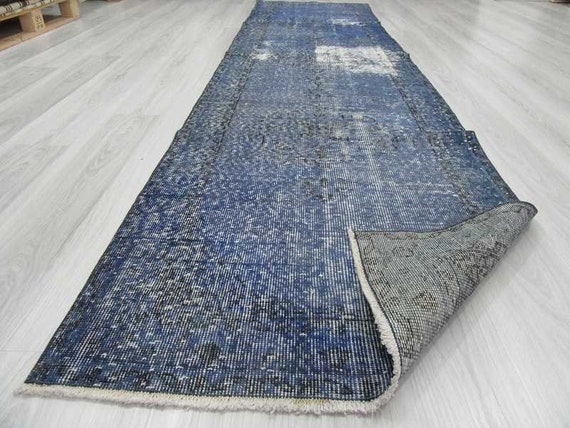 110×191ネイビーインディゴブルー オーバーダイ トルコヴィンテージ