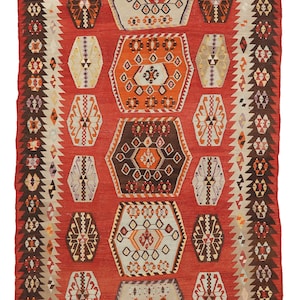 Vintage Unique Turkish Kilim Rug - 5.1 x 9.10