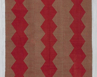 Handvävd vintage dekorativ modern turkisk kelimmatta 1,8 x 2,4 m