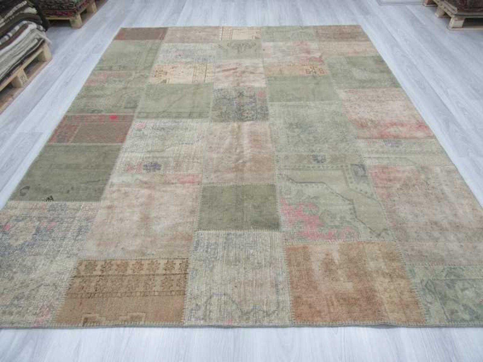 Vintage Pastel Turkish Patchwork Rug 7.12 X 10.2 Ft - Etsy