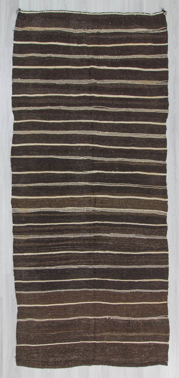 ヴィンテージ ブラック ホワイト ブラウン ストライプ ナチュラル