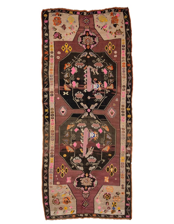 Unique Vintage Turkish Kilim Rug - 6.1 X 14.7 - Etsy