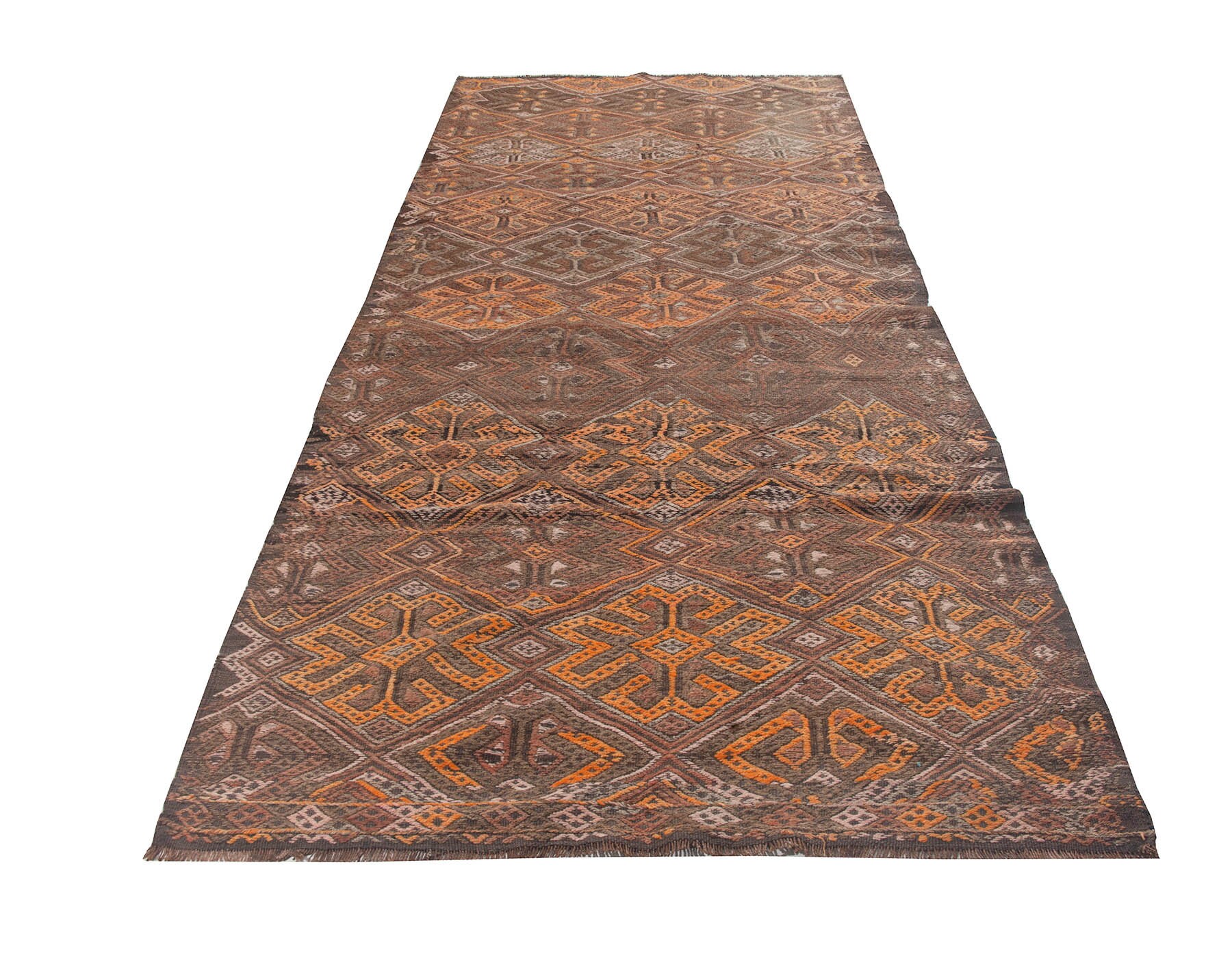 刺繍入りヴィンテージキリムラグ - 4.2 x 11.6 - Etsy 日本