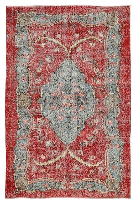 ヴィンテージ装飾トルコ ウシャク ラグ - 5.11 x 8.11 - Etsy 日本