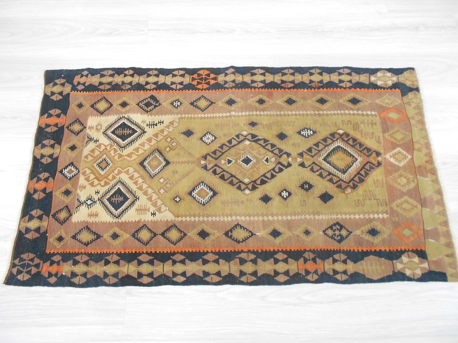 Handwoven Vintage Decorative Antique Turkish Kilim Prayer Rug Etsy