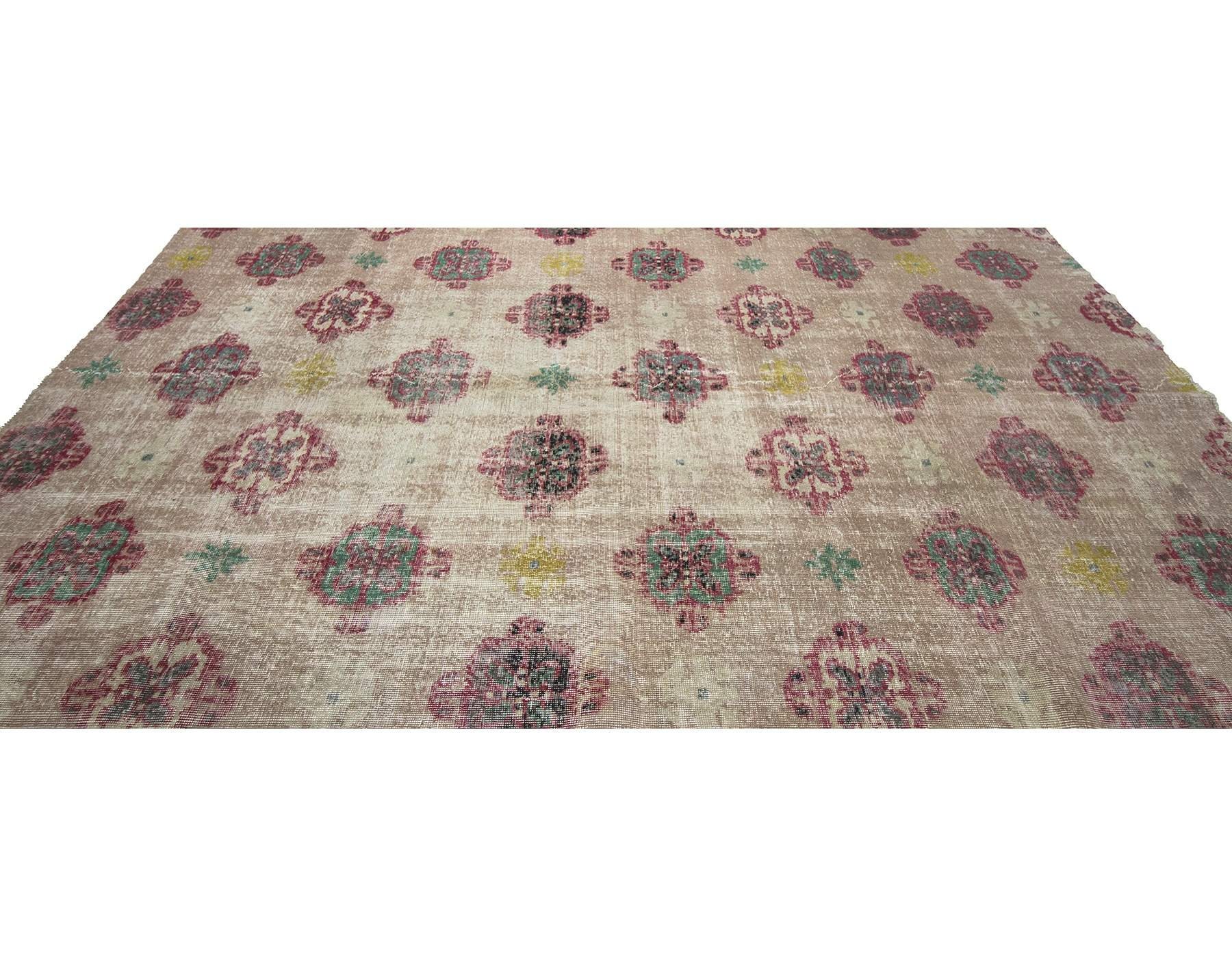 Turkish Rug Artist Distorted Vintage Distressed Turkish Art Deco Rug 6.8 X 10.0 Ft - Etsy