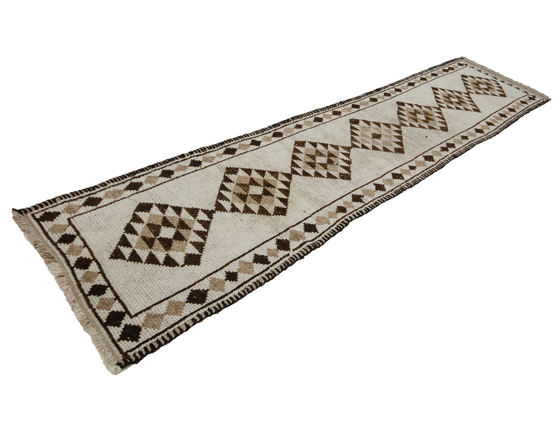 Natural Vintage Wool Runner Rug 2.7 X 11.6 Etsy UK