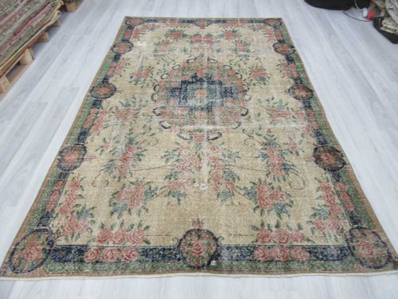 116×212\" Feel nature”ViNTAGE TURKiSH RUG Area Rug, Turkish Rug, Home Decor, Vintage Rug, Wool Rug