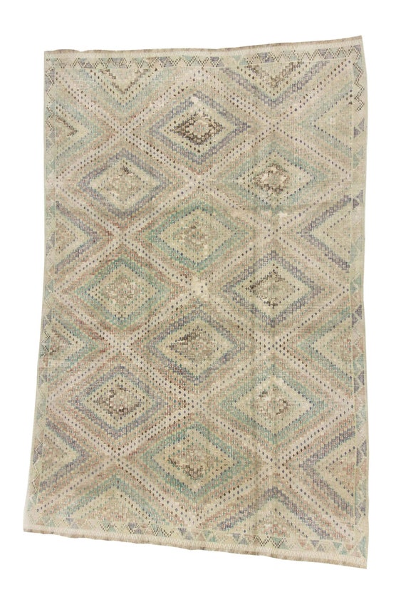 Embroidered Washed Out Vintage Kilim Rug 6.9 X 10.2 Ft - Etsy Canada