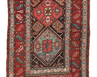 ウォッシュ加工を施したヴィンテージ アフガニスタン ウール ラグ