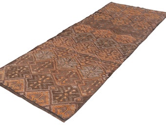 刺繍入りヴィンテージキリムラグ - 4.2 x 11.6 - Etsy 日本