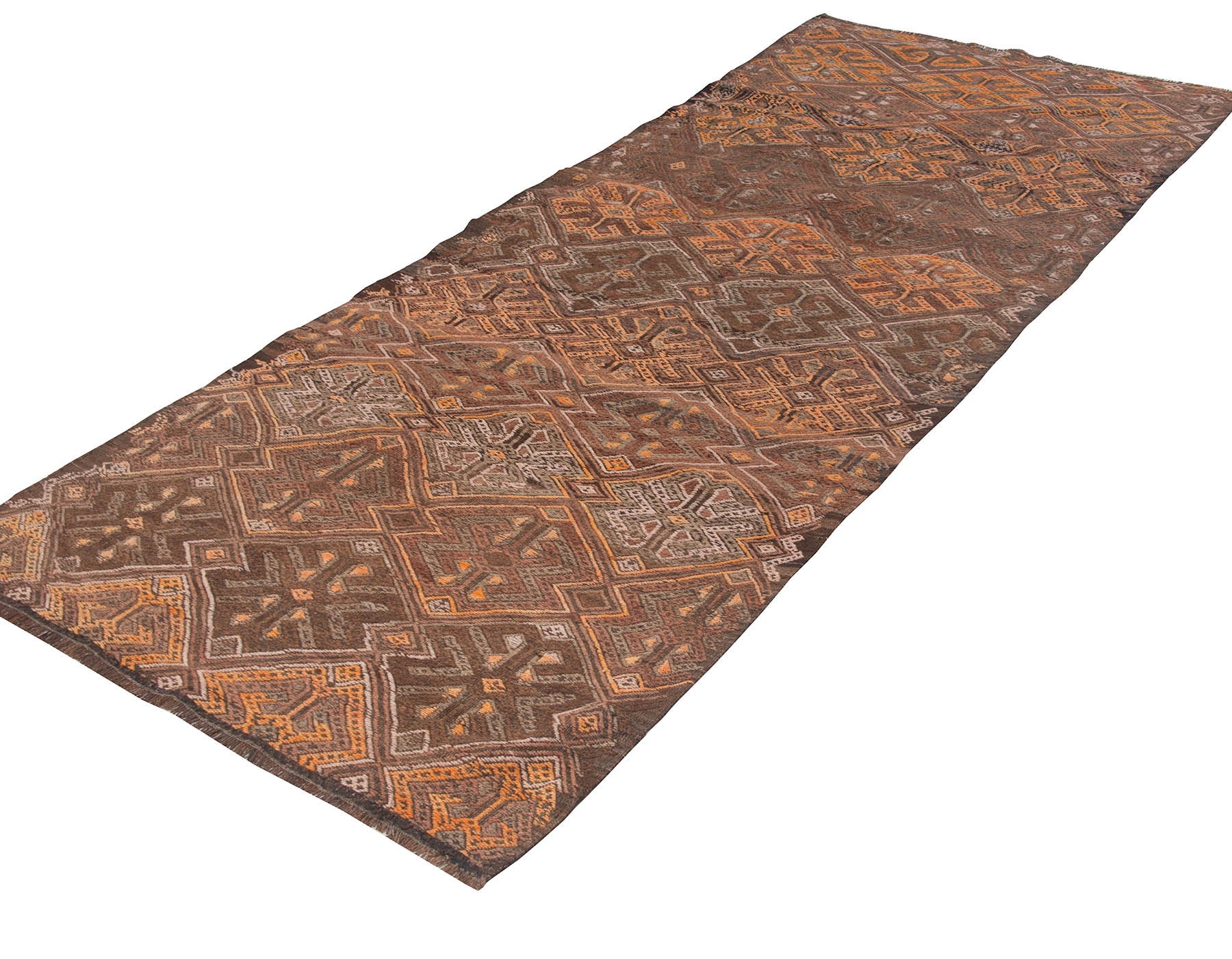 刺繍入りヴィンテージキリムラグ - 4.2 x 11.6 - Etsy 日本