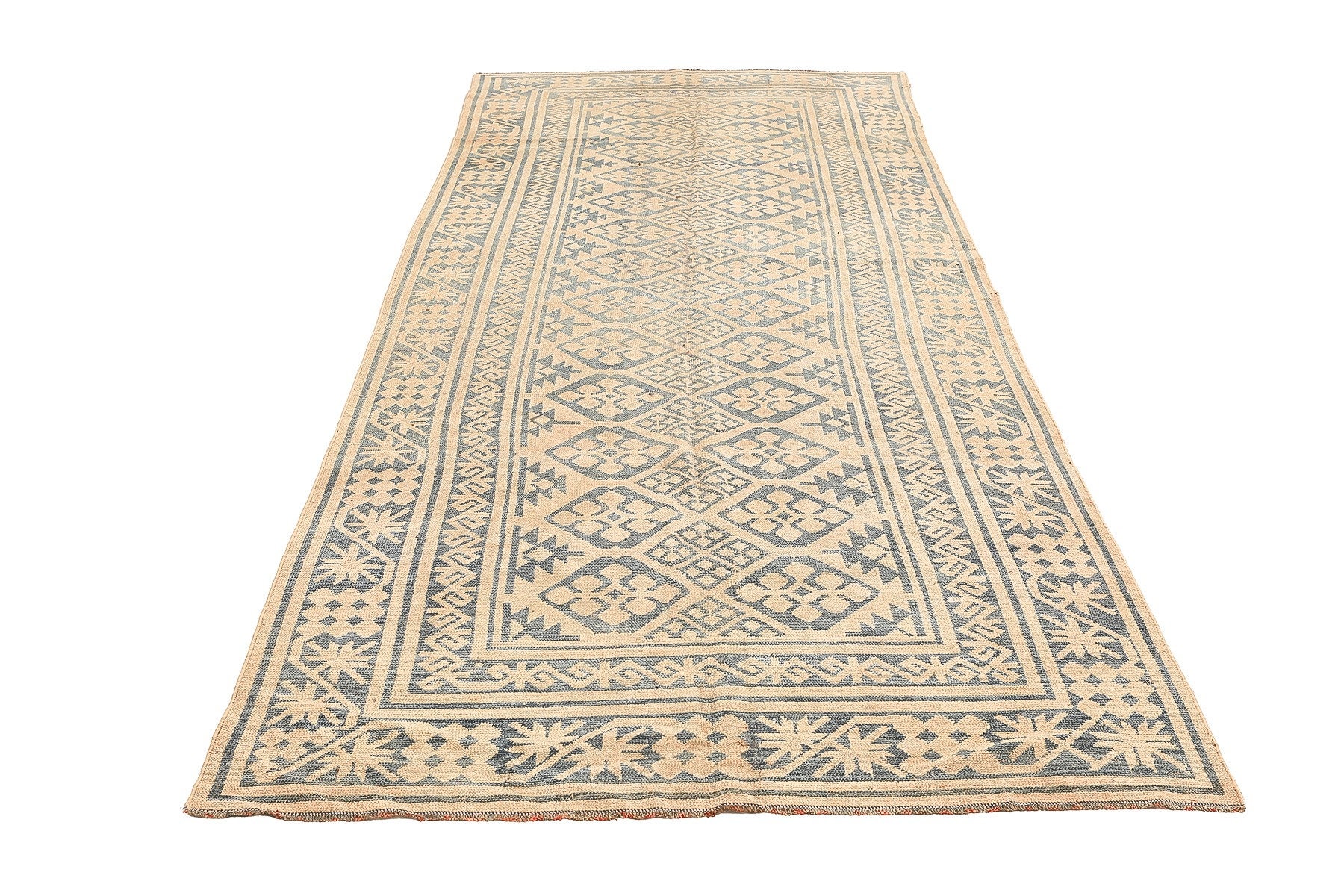 ウォッシュ加工を施したヴィンテージ アフガニスタン ウール ラグ