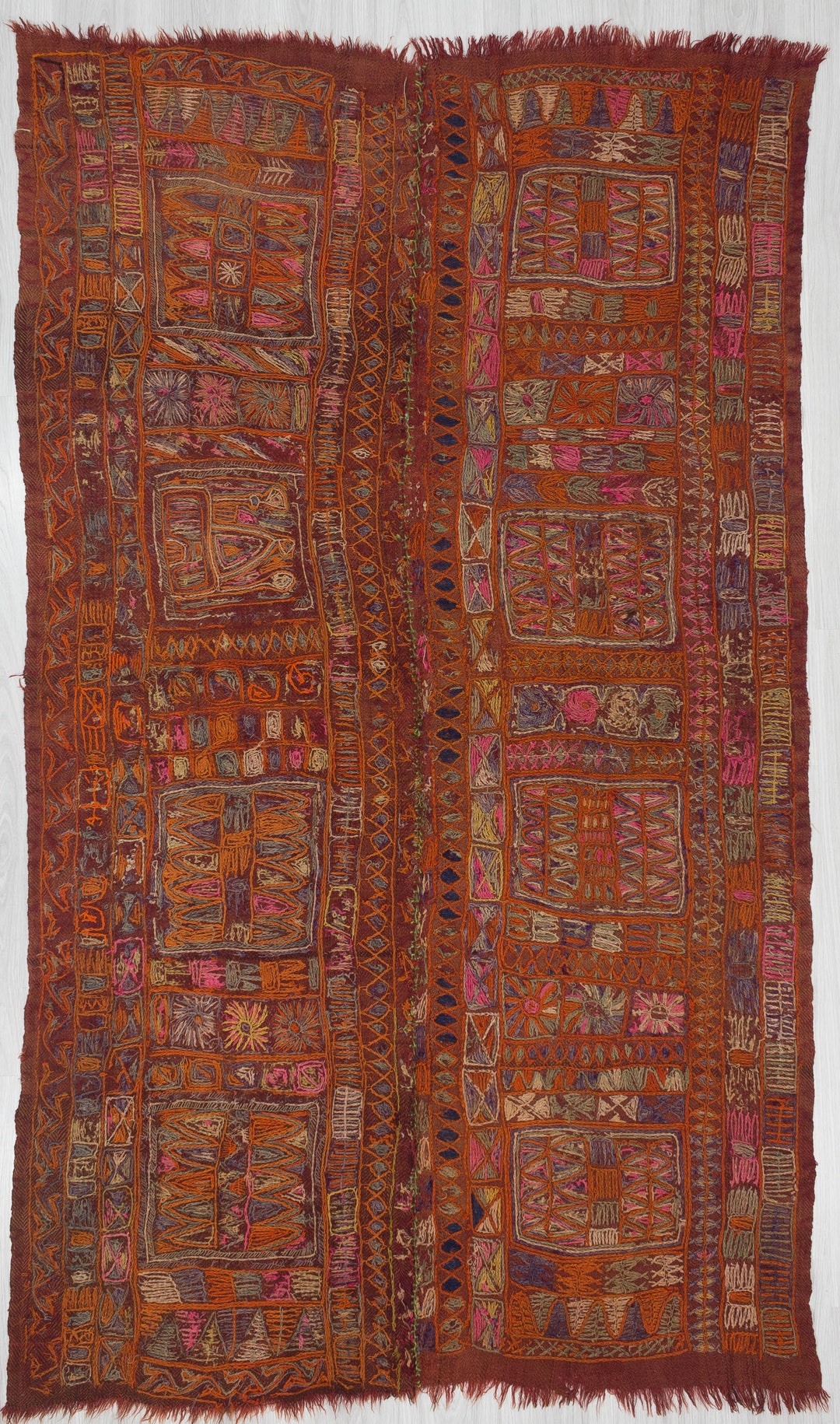 Vintage Orange Wool Iraq Kilim Rug 4.8 X 8.1 Ft - Etsy