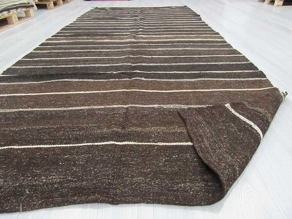 ヴィンテージ ブラック ホワイト ブラウン ストライプ ナチュラル