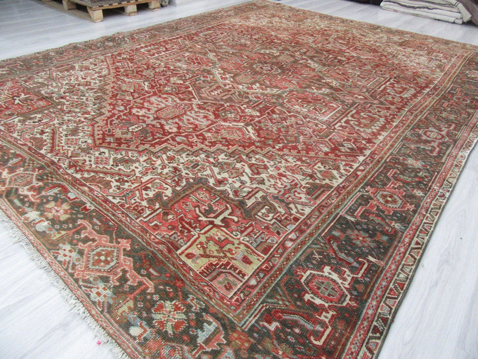 Large Antique Rug Large Vintage Rug 9.3 X 12.2 Ft - Etsy