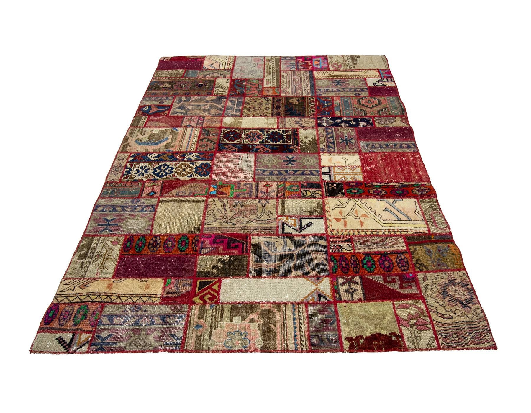 Colorful Decorative Vintage Patchwork Rug - 4.9 X 6.4 - Etsy