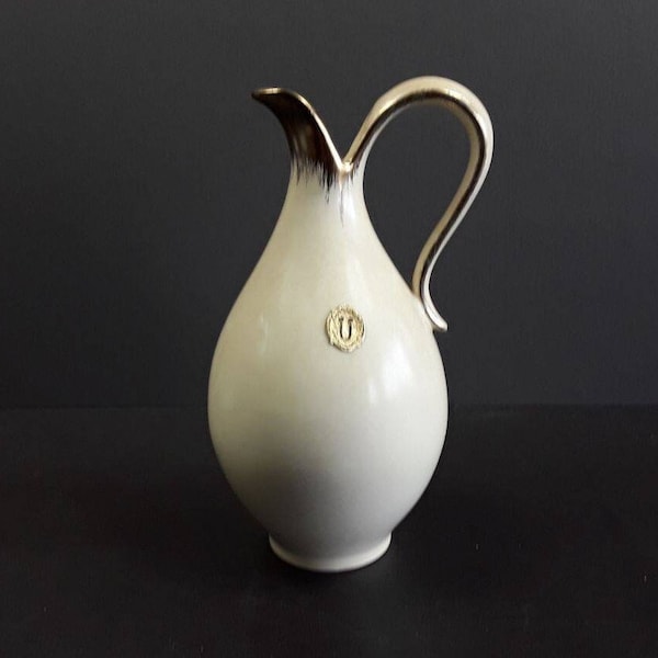Ceramic vase / jug vase by Ü-Keramik - Westerwald - West Germany - Mid-Century - 50s - Form 368 - H. 19 cm