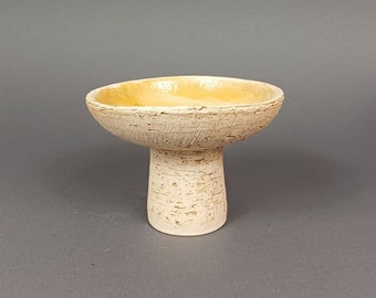 Modern Travertine Vase / Candle Holder - Modern Travertine Candle Holder / Vase - H. 9 cm (3.5") Limestone - Limestone