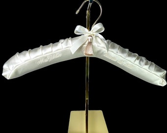 Personalized Satin Bridal Hanger, Luxury Wedding Dress Hanger