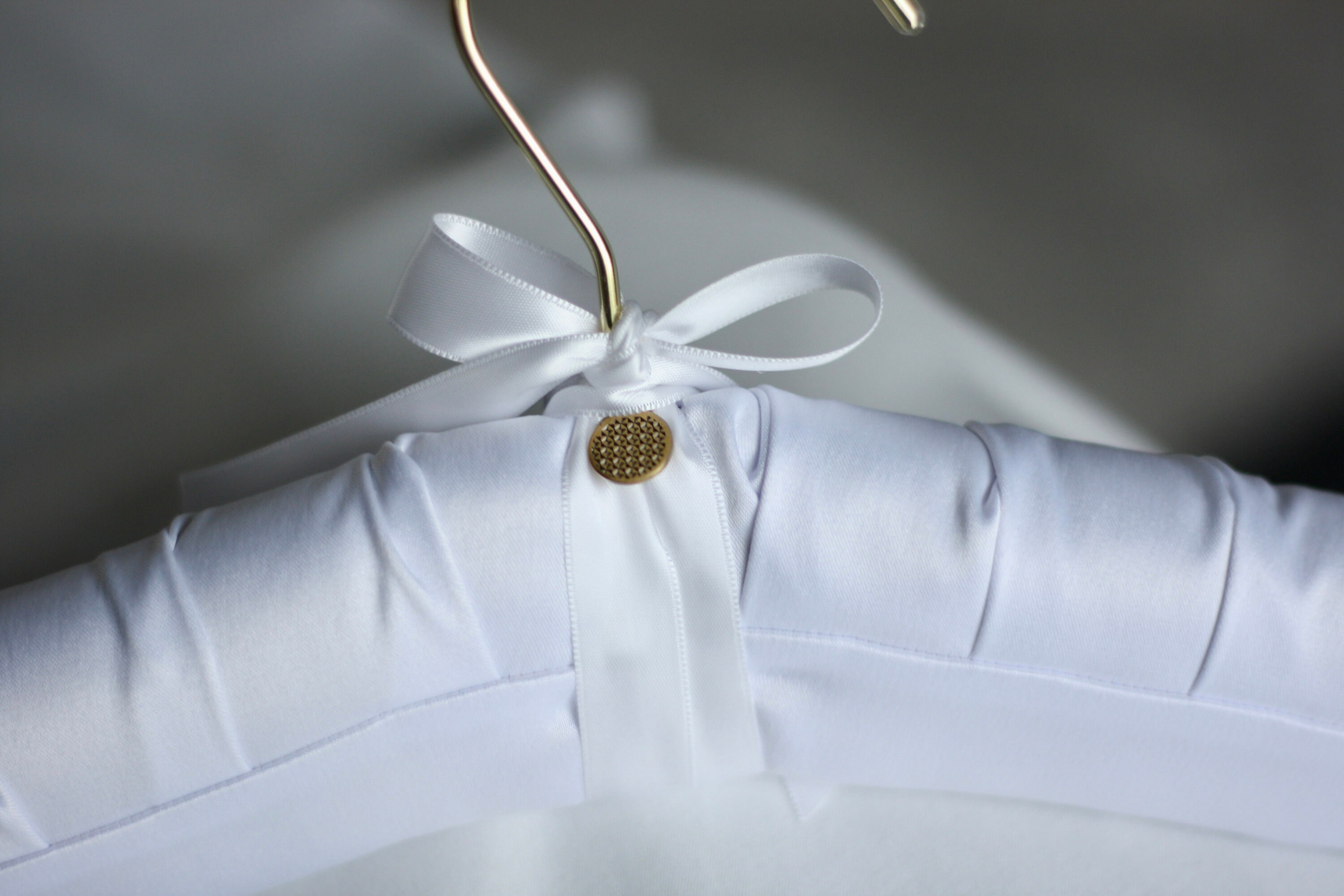 white satin wedding dress hanger Amazon.com: Andaz Press Personalized Bridal Hanger - Premium White Wooden for Wedding Dress, Bridesmaid Dresses, Bridal Party - Custom Name Wedding Gift, Flower Girl