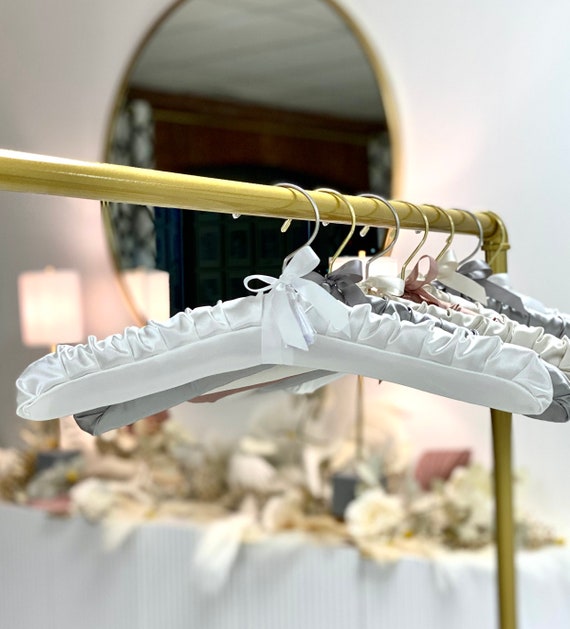 Luxury Satin Wedding Dress Hanger Embroidered Well Padded With