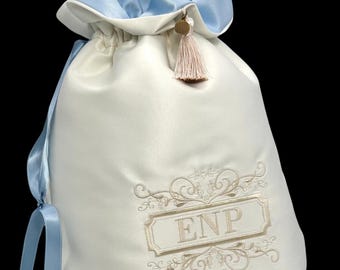 Personalized Satin Bridal Party Bag | Bridesmaid Gift | Custom Wedding Keepsakes