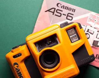 Canon AS-6  | 35mm-Kamera | FILMTESTED | guter Zustand | schwarz-orange | Unterwasserkamera