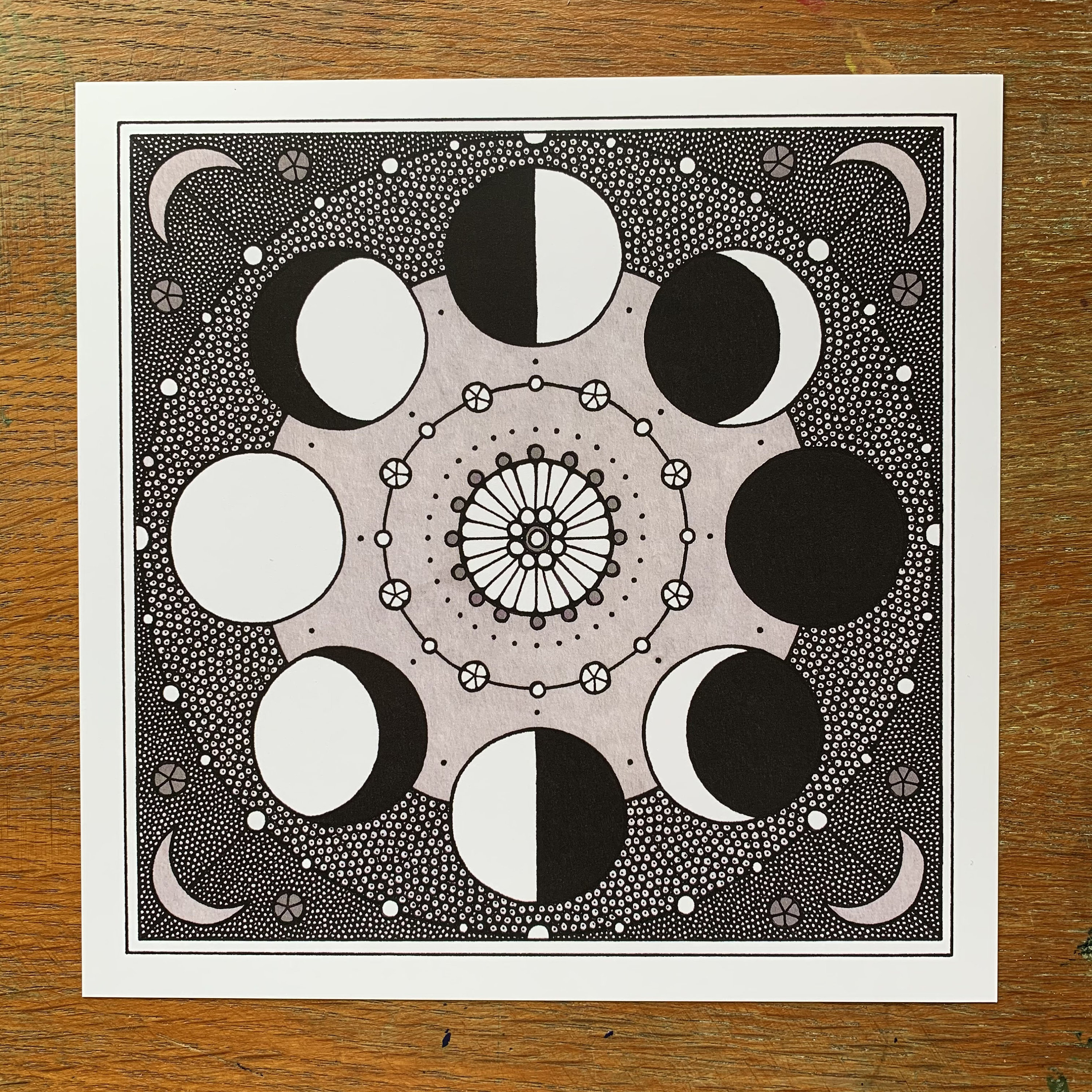 Moon Phases Print Celestial Art Square Art Print - Etsy