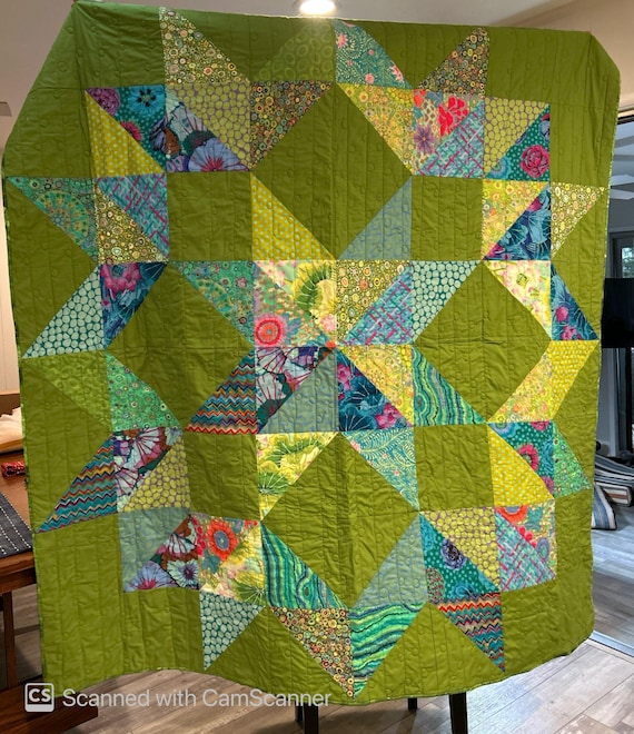 Handmade Carpenter Square Quilt, 71" Square