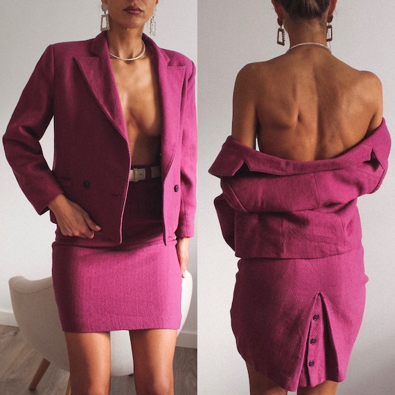 Vintage Wool Skirt Suit Set, Vintage Ladies' Suit,