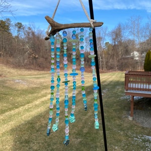 All Natural Driftwood Glass Bead Wall Hanging - Handmade Decor - Hawaiian Driftwood - Beach Findings - Beach Decor - Suncatcher -