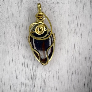 Tiger Iron Wire Wrapped Pendant, Wire Wrapped Stone Jewelry, Tiger Iron, Tiger Iron Gemstone Necklace
