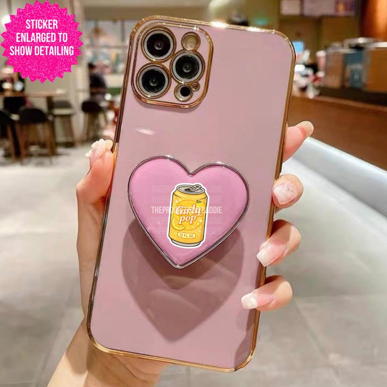 Girly Pop Sticker, Girly Stickers for Tumblers, Holographic, Water Resistant Coquette Decals, Soda Can Sticker, Beverage, Cute Journal Decal image 12