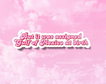 But it was assigned Gulf of Mexico at birth sticker, Stay Salty Resistance, Anti-Trump Decals, Political Stickers, Anti Gulf of America