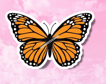 Monarch Buttery Sticker, Holographic, Cute Stickers for Tumblers, Journals, Phone, Water Resistant Vinyl, Pro Immigrant Decals, Human Rights