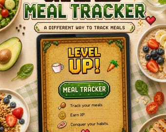 Gamified Meal Tracker Printable Healthy Eating Habit Tracker Food Journal RPG Habit Builder PDF